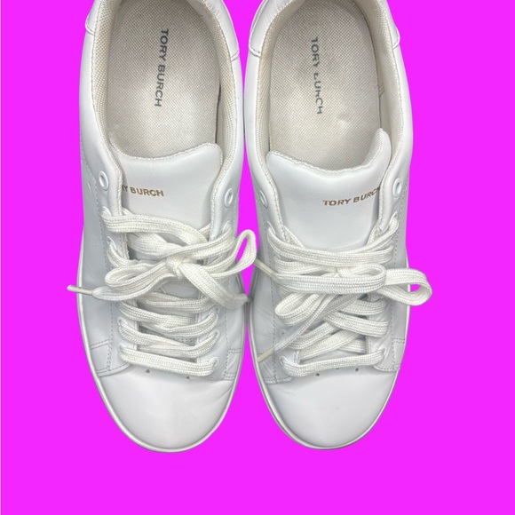 Tory Burch Classic White Lace-Up Sneakers - Picture 5 of 7
